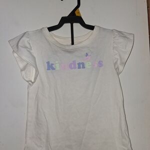 Charming White Kids' Tee with Kindness Print